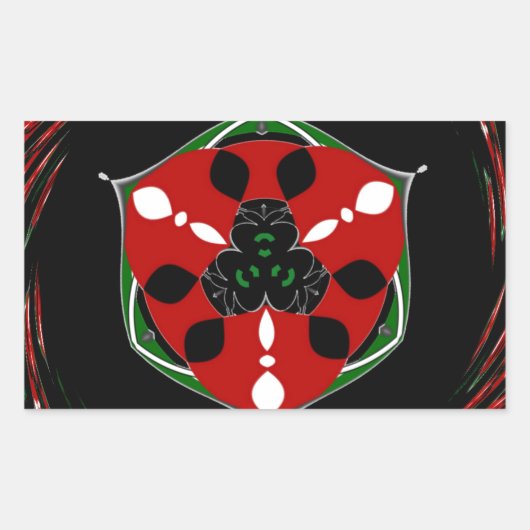 Sticker Rectangulaire "Peace : with Shield Emblem" (Devant)