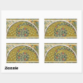 Sticker Rectangulaire Peacock Art Nouveau Style rond design complexe (Feuille)