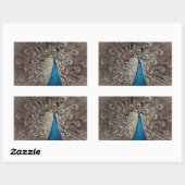 Sticker Rectangulaire Peacock bleu antique (Feuille)