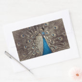 Sticker Rectangulaire Peacock bleu antique (Enveloppe)