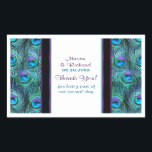 Sticker Rectangulaire Peacock Feather Drama - Merci Seal - Personnaliser<br><div class="desc">Le texte est prêt pour vous à customiser avec votre nom et votre adresse. Autres produits correspondants disponibles dans mon magasin.</div>