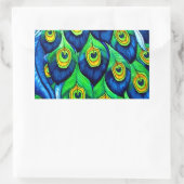 Sticker Rectangulaire Peacock Feathers Design (Sac)