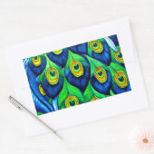 Sticker Rectangulaire Peacock Feathers Design (Enveloppe)