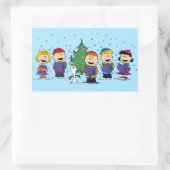 Sticker Rectangulaire Peanuts | Around the Christmas Tree Rectangular St (Sac)