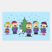 Sticker Rectangulaire Peanuts | Around the Christmas Tree Rectangular St (Devant)