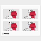 Sticker Rectangulaire PEANUTS | Motif rouge et noir (Feuille)