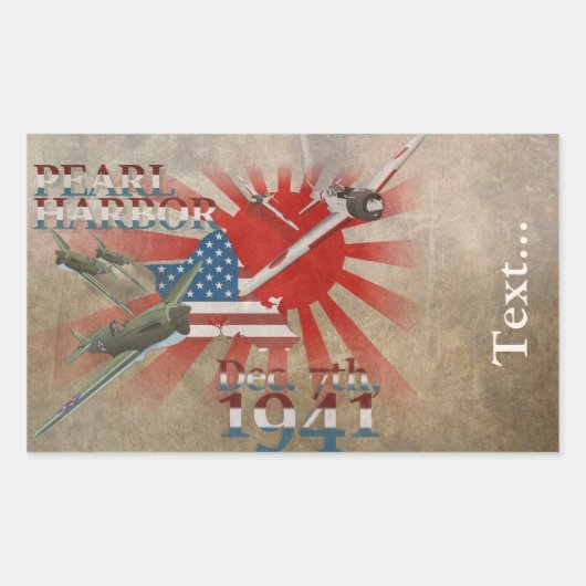 Sticker Rectangulaire Pearl Habor 7 décembre 1941 (Devant)