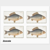 Sticker Rectangulaire Pêche à la carpe peinture à l'eau douce (Feuille)