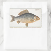 Sticker Rectangulaire Pêche à la carpe peinture à l'eau douce (Sac)