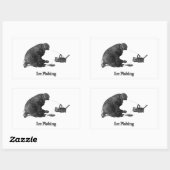 Sticker Rectangulaire Pêche à la glace (Feuille)