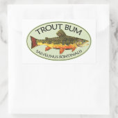 Sticker Rectangulaire Pêche à la truite (Sac)