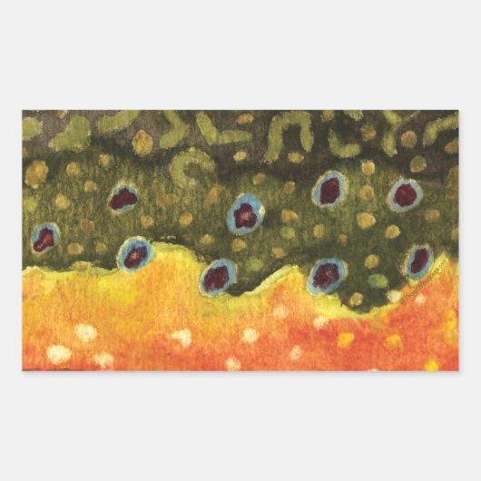 Sticker Rectangulaire Pêche à la truite (Devant)