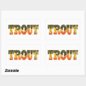 Sticker Rectangulaire Pêche à la truite broyée (Feuille)