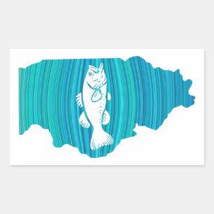 Sticker Rectangulaire Pêche à la vague dans l'Illinois