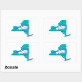 Sticker Rectangulaire Pêche à la vague de New York (Feuille)