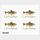 Sticker Rectangulaire Pêche aux poissons (Feuille)