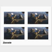 Sticker Rectangulaire Pêche Fubby sur une pierre. (Feuille)