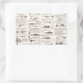 Sticker Rectangulaire Pêche vintage leures : pêcheur d'antiquité des ann (Sac)