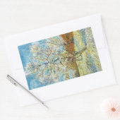 Sticker Rectangulaire Pêcher les arbres en fleurs Vincent Van Gogh (Enveloppe)