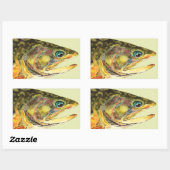 Sticker Rectangulaire Pêcheur de truite brook (Feuille)