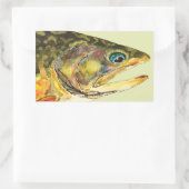 Sticker Rectangulaire Pêcheur de truite brook (Sac)