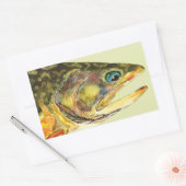 Sticker Rectangulaire Pêcheur de truite brook (Enveloppe)