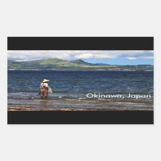 Sticker Rectangulaire Pêcheur d'Okinawan