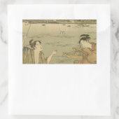 Sticker Rectangulaire Pêcheurs Japonais (Sac)