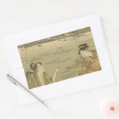 Sticker Rectangulaire Pêcheurs Japonais (Enveloppe)