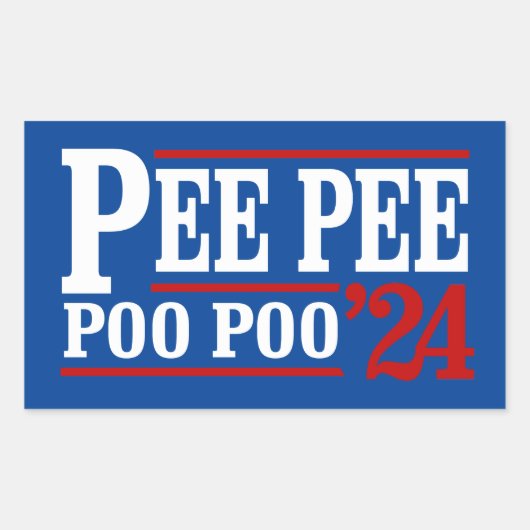 Sticker Rectangulaire Pee Pee Poo Poo 2024 (Devant)