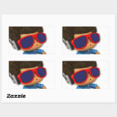 Sticker Rectangulaire Peekaboo DJ afro (Feuille)