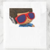 Sticker Rectangulaire Peekaboo DJ afro (Sac)