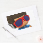 Sticker Rectangulaire Peekaboo DJ afro (Enveloppe)