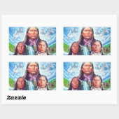 Sticker Rectangulaire Peindre les fameux chefs indiens Amérindiens (Feuille)