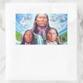 Sticker Rectangulaire Peindre les fameux chefs indiens Amérindiens (Sac)