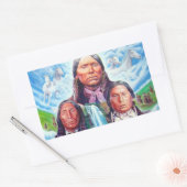 Sticker Rectangulaire Peindre les fameux chefs indiens Amérindiens (Enveloppe)