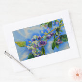 Sticker Rectangulaire peinture à l'aquarelle de bleuet (Enveloppe)