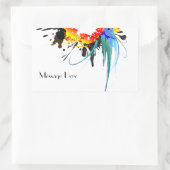 Sticker Rectangulaire Peinture Abstraite de perroquets sauvages (Sac)