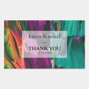 Sticker Rectangulaire Peinture Abstraite Mariage acrylique