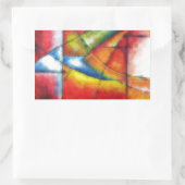 Sticker Rectangulaire peinture abstraite rouge jaune vert bleu (Sac)