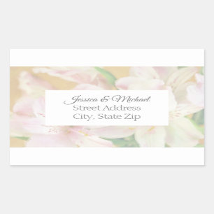 Sticker Rectangulaire Peinture Alstromeria douce