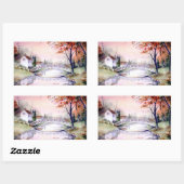 Sticker Rectangulaire Peinture aquarelle du Pont Arché (Feuille)