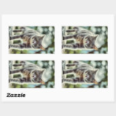 Sticker Rectangulaire Peinture de chat (Feuille)