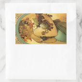 Sticker Rectangulaire Peinture de fruits Alphonse Mucha (Sac)
