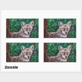 Sticker Rectangulaire Peinture de jardin Coyote (Feuille)