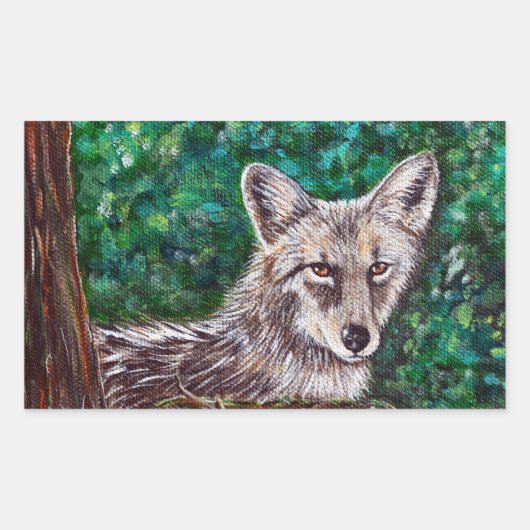 Sticker Rectangulaire Peinture de jardin Coyote (Devant)