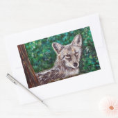 Sticker Rectangulaire Peinture de jardin Coyote (Enveloppe)