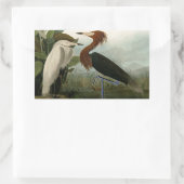 Sticker Rectangulaire Peinture de la faune d'Audubon Heron violet (Sac)