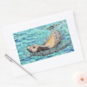 Sticker Rectangulaire Peinture de lion de mer (Enveloppe)