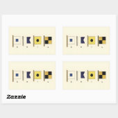 Sticker Rectangulaire Peinture de quatre drapeaux avec voile écrite sous (Feuille)